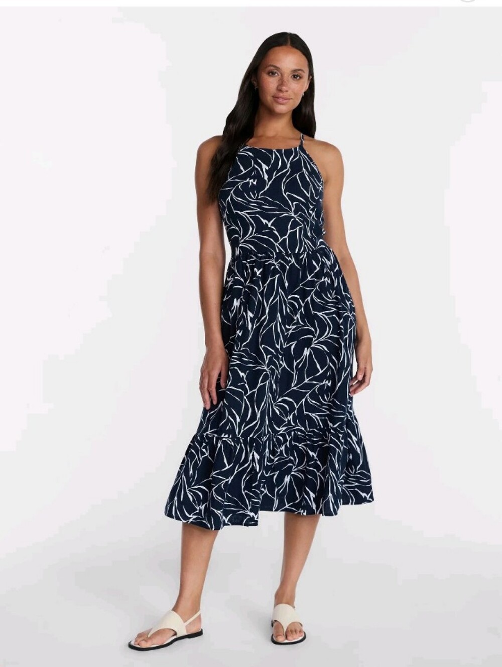 Time And Tru Tie Back Linen Dress Sz XL